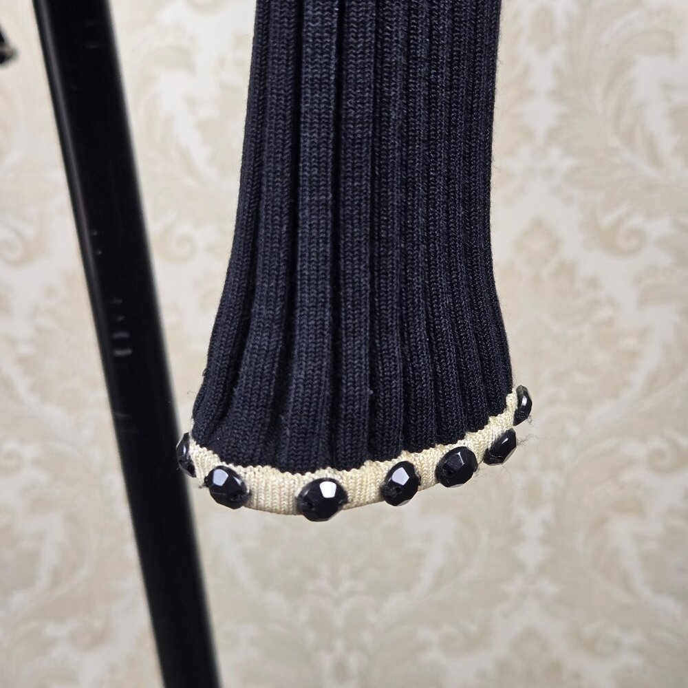 Cache Size Small Black Cream Zip Front Cardigan B… - image 7